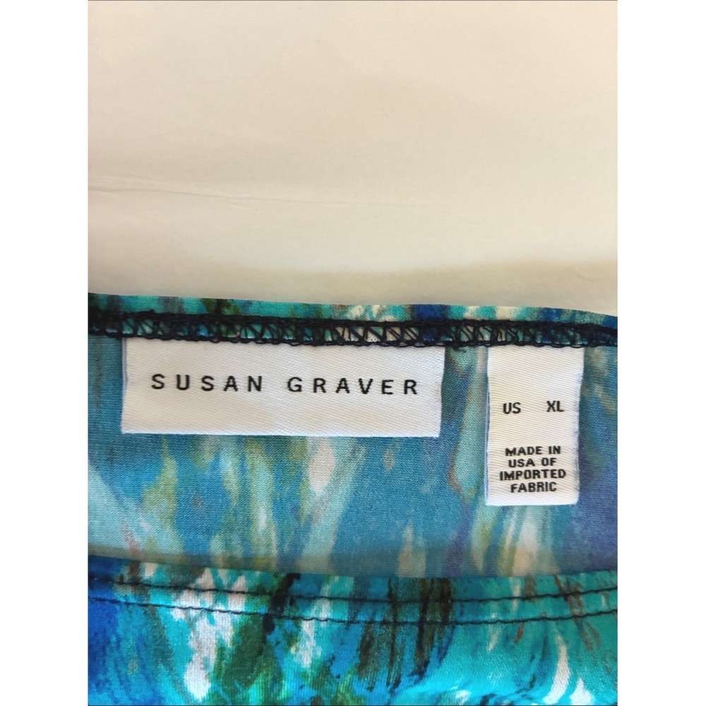 Susan Graver Liquid Knit Size XL Abstract Artsy Tunic Top Office Career Travel - Picture 5 of 7